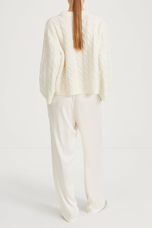 cream cable knitted sweater stylein lumina back