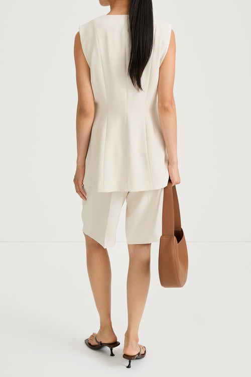 Balina cream crepe vest stylein back model image