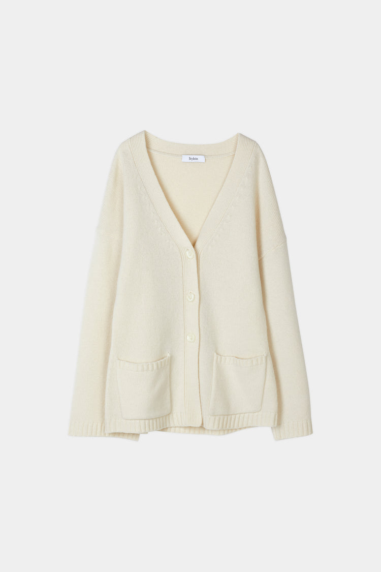cream knitted cardigan stylein helia packshot