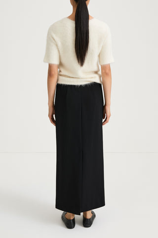 cream knitted short sleeve top stylein loha back