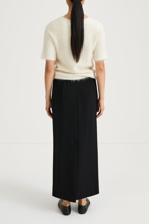 cream knitted short sleeve top stylein loha back