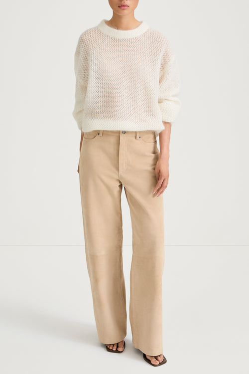 Cream knitted sweater stylein nella front model image