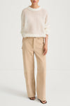 Cream knitted sweater stylein nella front model image