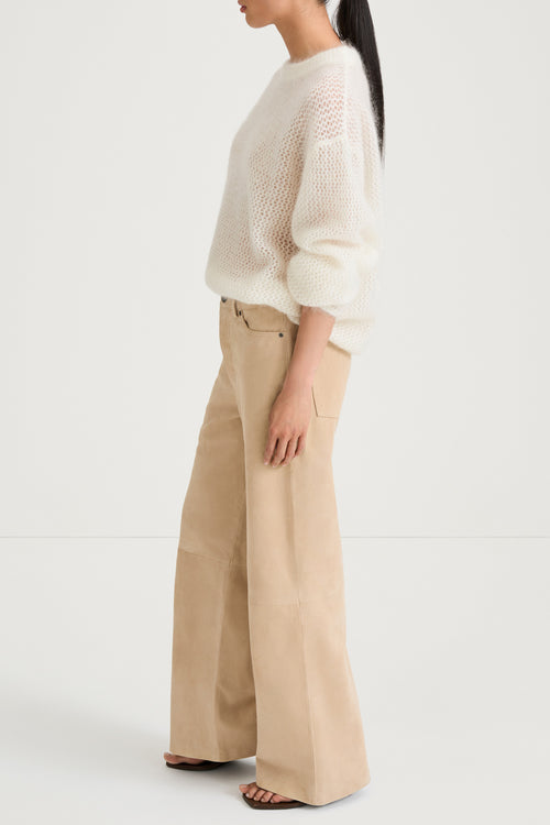 Cream knitted sweater stylein nella side model image