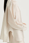 Cream transparent shirt stylein briza side close up model image