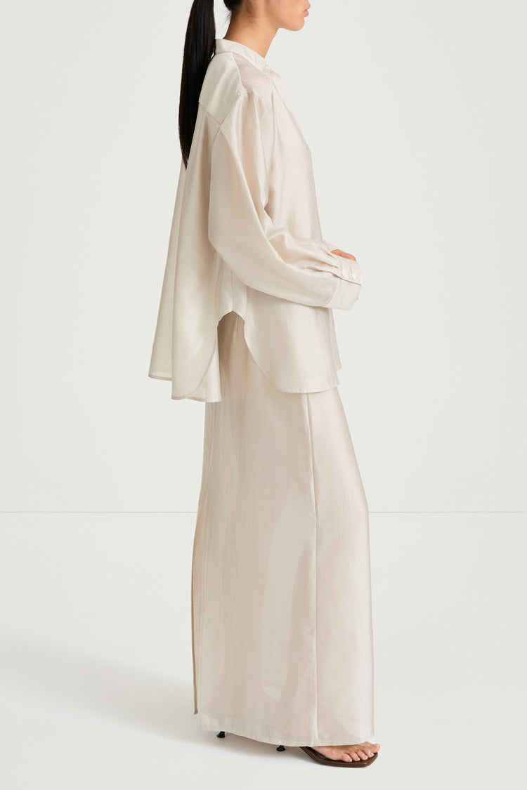 Cream transparent shirt stylein briza side model image