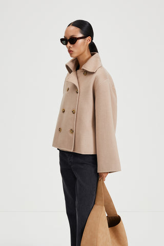 Terlamo jacket cropped wool hazelnut stylein side image