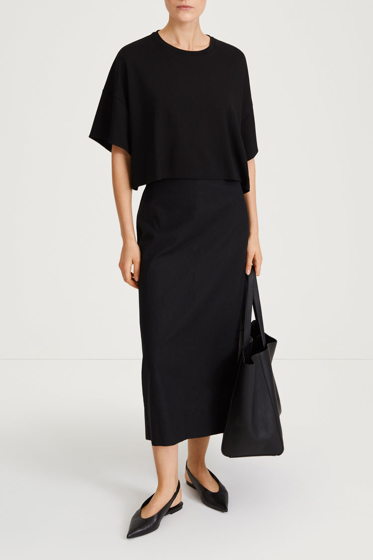 Jimmy tshirt cropped boxy black stylein front image