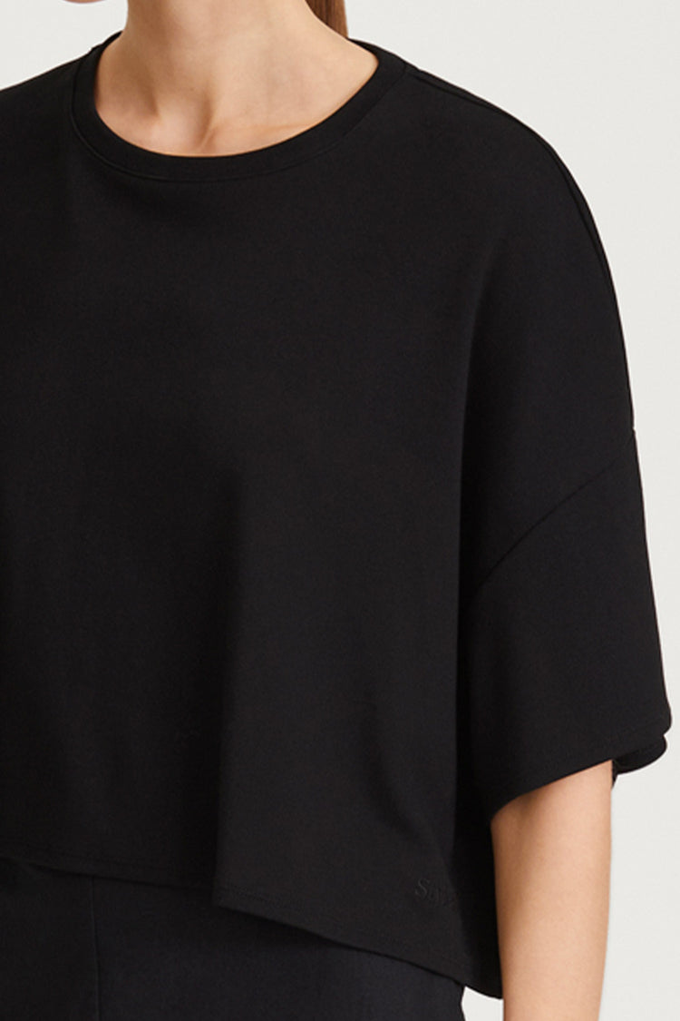 Jimmy tshirt cropped boxy white stylein  detail image 