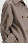 Serrano cropped trenchcoat jacket double breasted mud stylein detail image