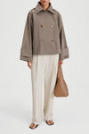 Serrano cropped trenchcoat jacket double breasted mud stylein model image