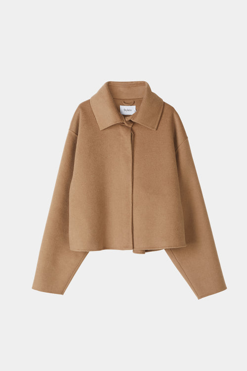 camel jacket wool short stylein teano front