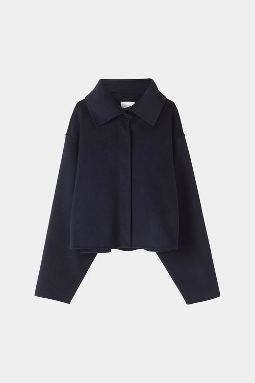 navy jacket short wool stylein teano model image