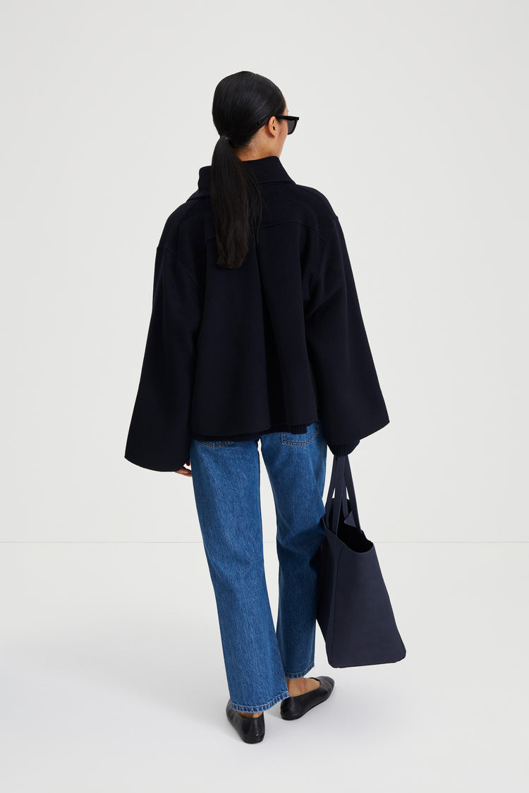 Terlamo jacket cropped wool midnight navy stylein back image