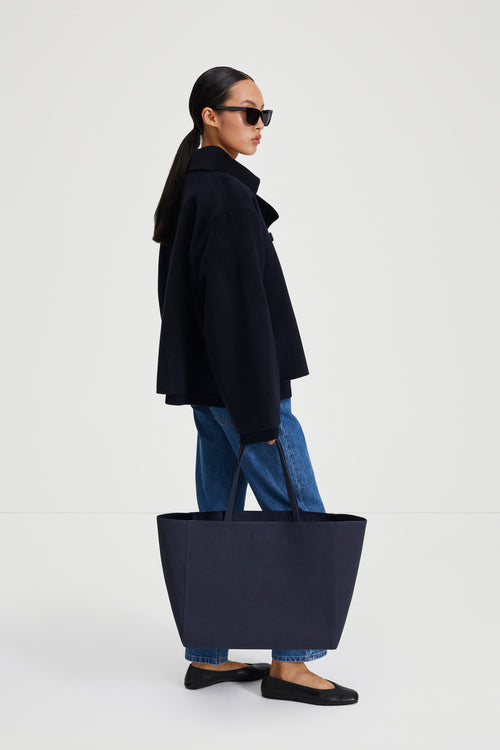 Terlamo jacket cropped wool midnight navy stylein side image