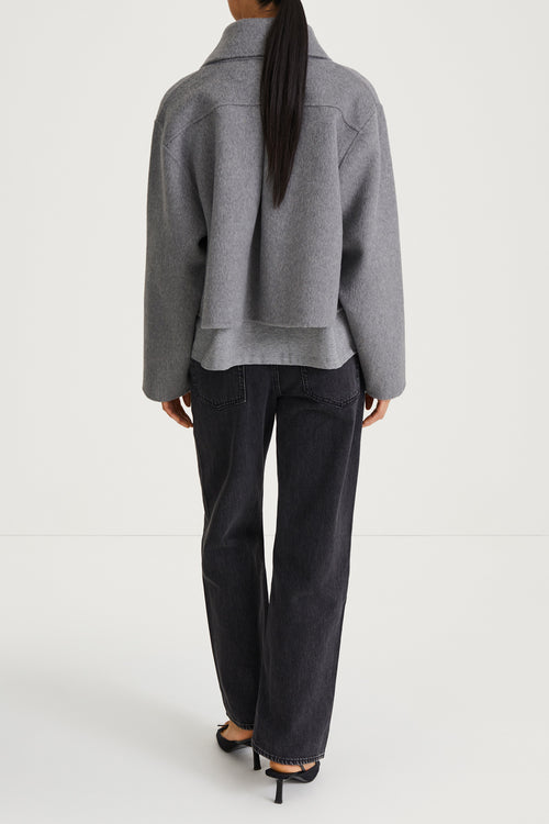 grey jacket short wool stylein teano back