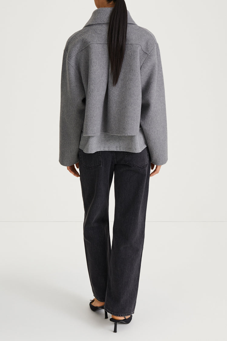 grey jacket short wool stylein teano back