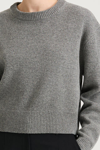 grey knitted sweater round neck stylein haven detail image