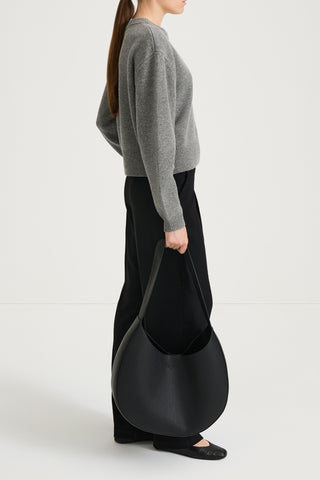 grey knitted sweater round neck stylein haven side