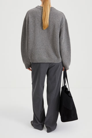 grey knitted sweater stylein harlow back