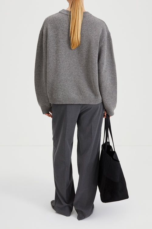 grey knitted sweater stylein harlow back