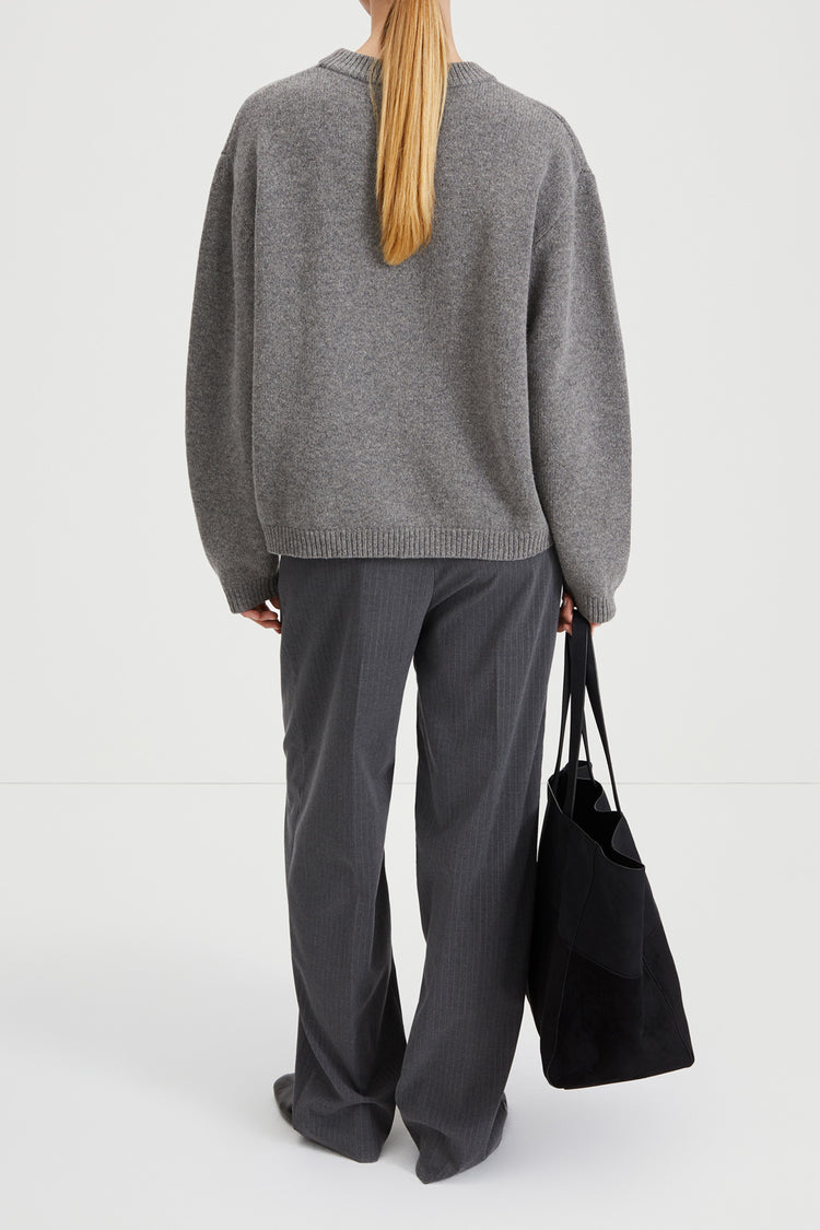 grey knitted sweater stylein harlow back