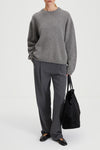 grey knitted sweater stylein harlow model image