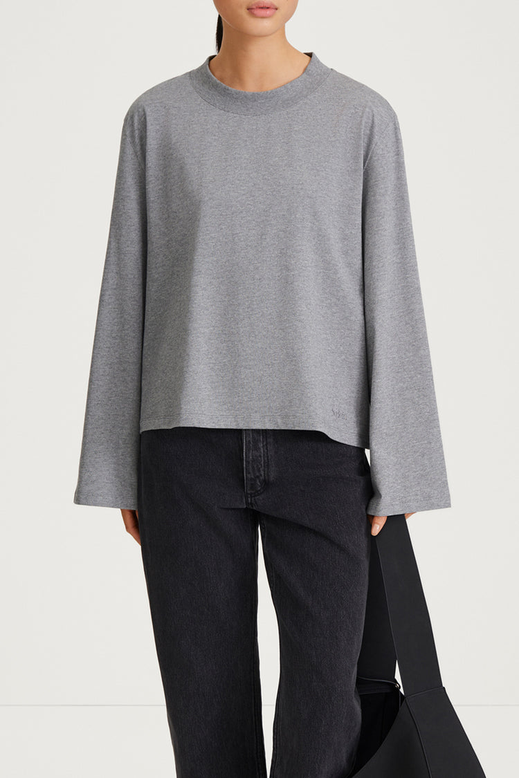 grey melange longsleeve womenswear stylein joyce close up