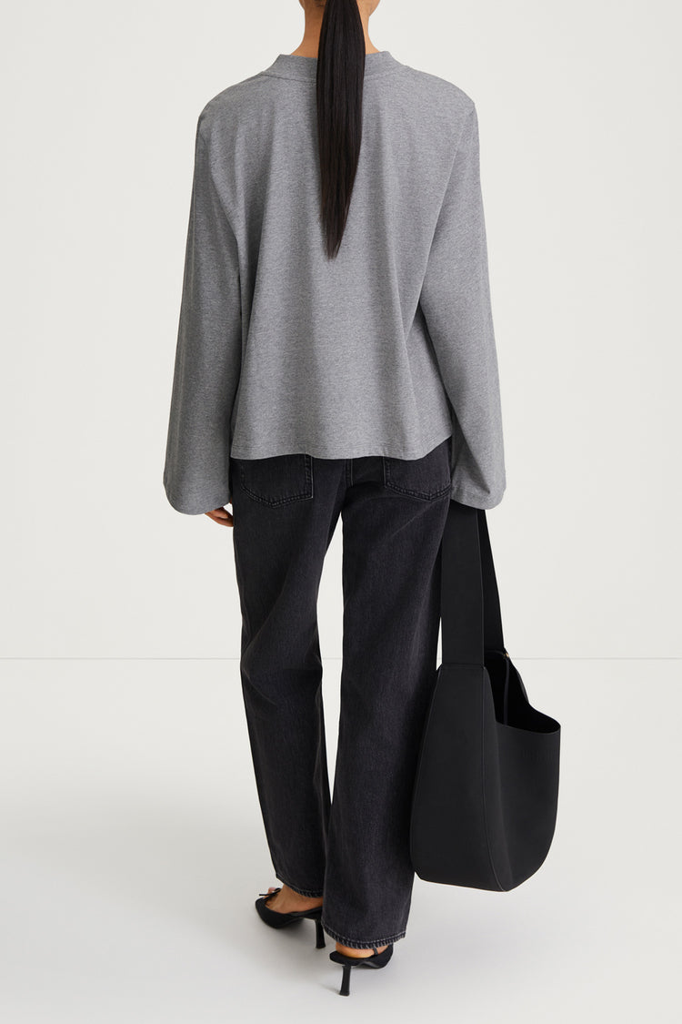 grey melange longsleeve womenswear stylein joyce back