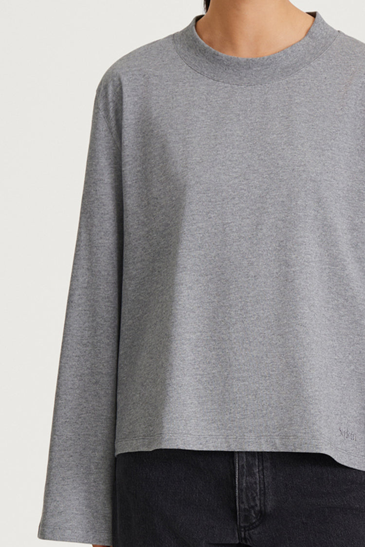 grey melange longsleeve womenswear stylein joyce detail
