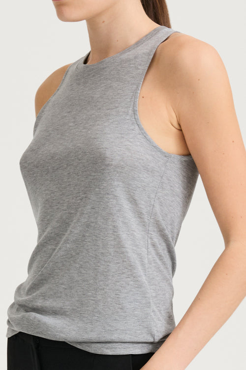 grey slim-fit tank-top stylein nicia detail