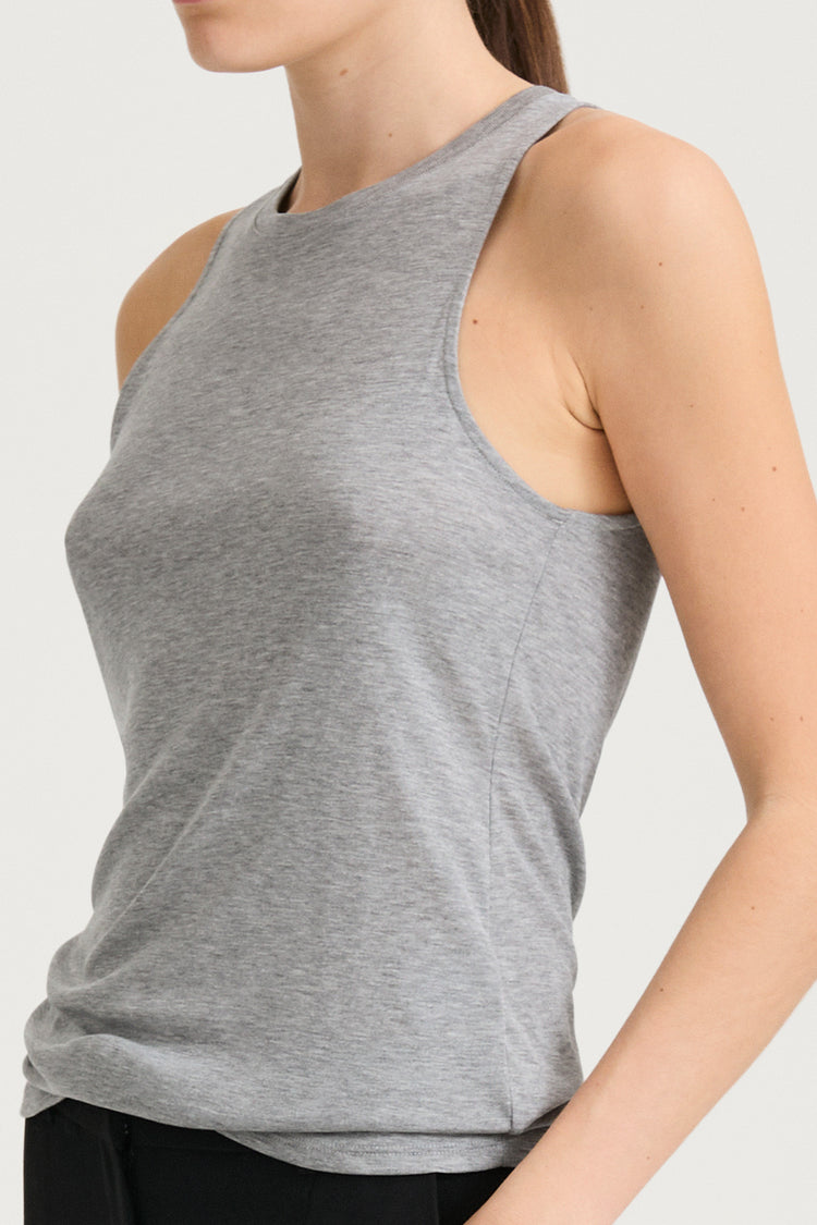 grey slim-fit tank-top stylein nicia detail
