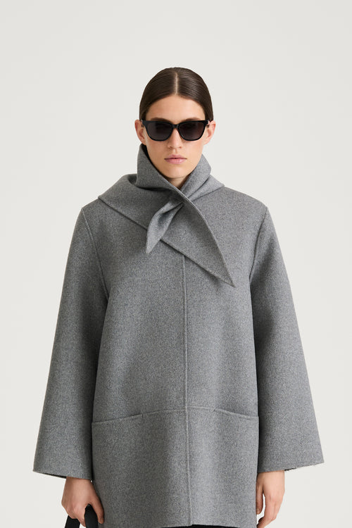 grey triangle wool scarf stylein trinity