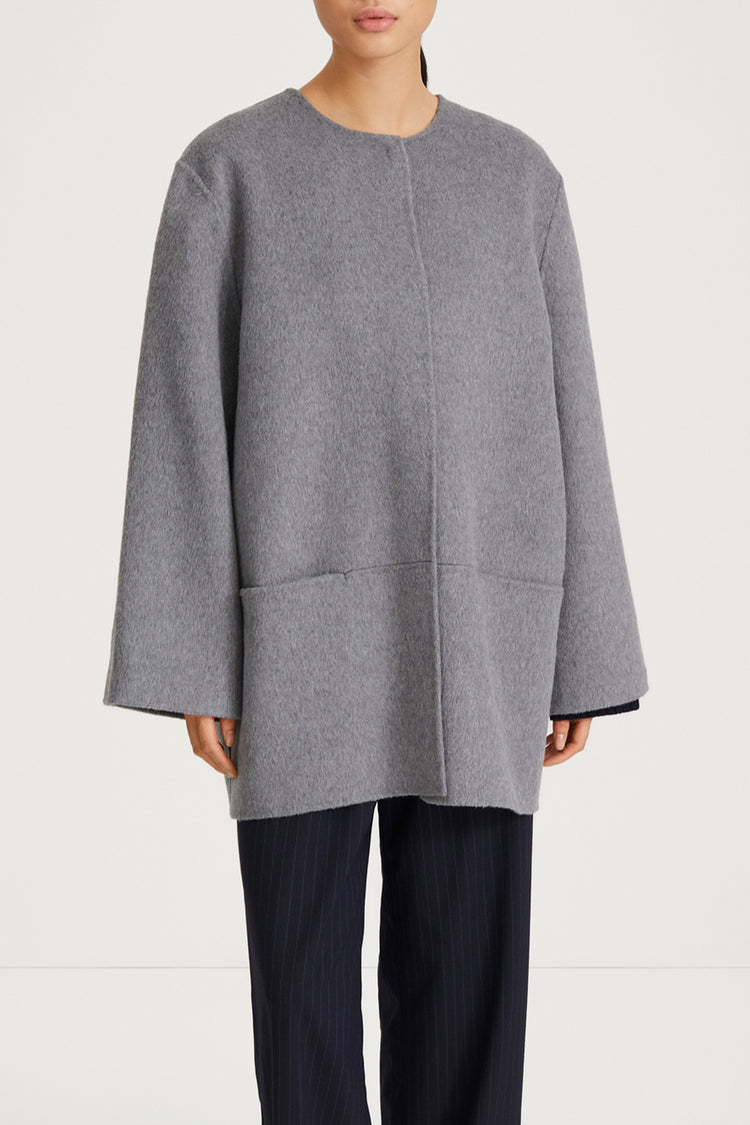 TARA COAT - MID GREY
