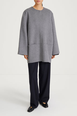 TARA COAT - MID GREY
