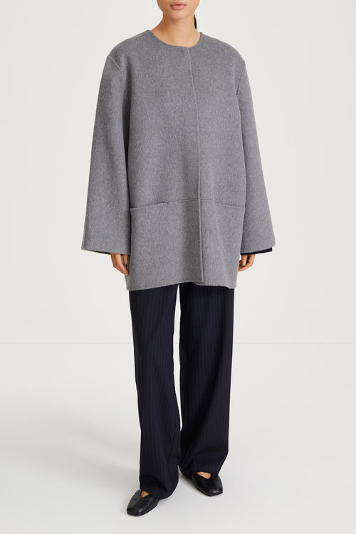 TARA COAT - MID GREY