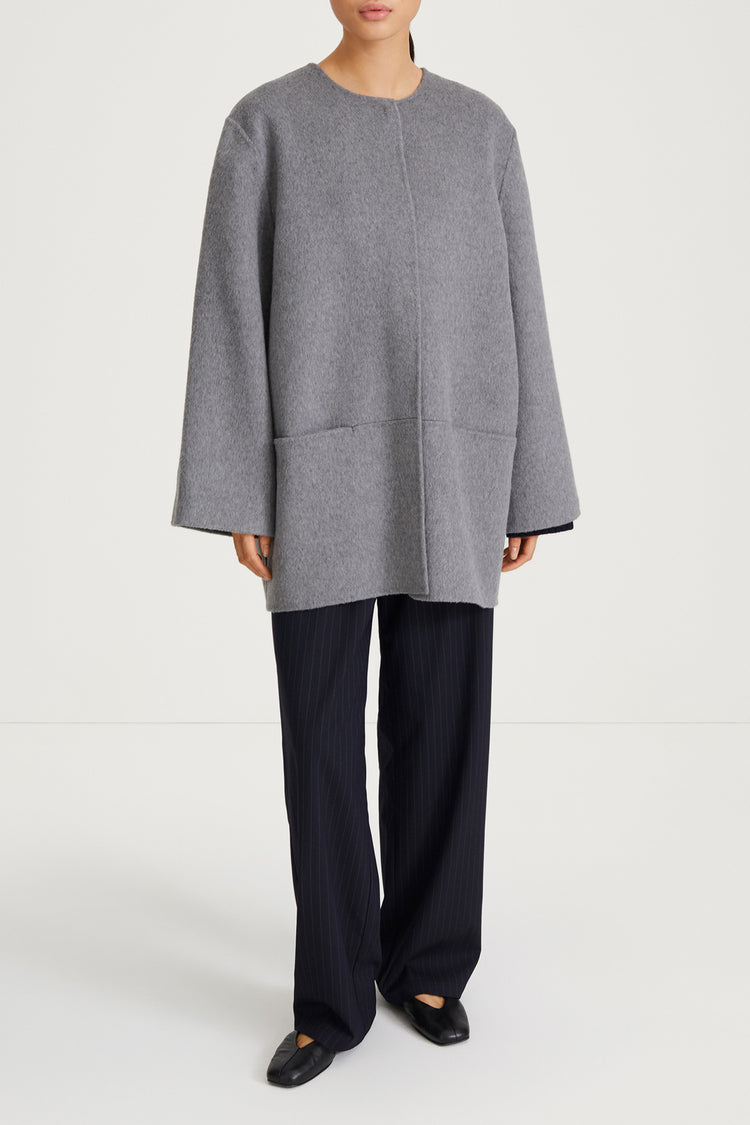 TARA COAT - MID GREY