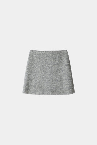 Halle skirt mini boucle subtly flared grey stylein packshot