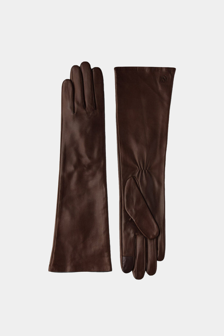handsome minimalistic scandinavian-timeless classics gloves leather brown long sleve