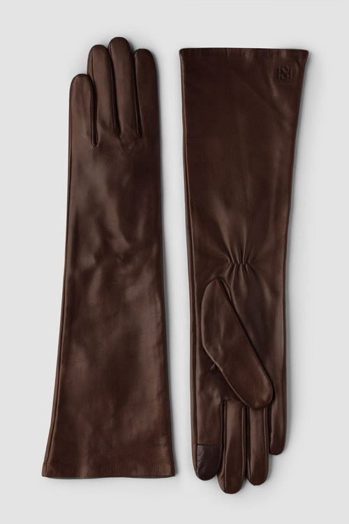 handsome minimalistic scandinavian-timeless classics gloves leather brown long sleve