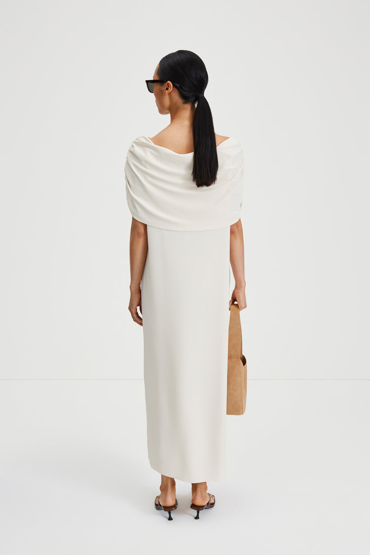 Macerata dress cream boat neck maxi stylein back image
