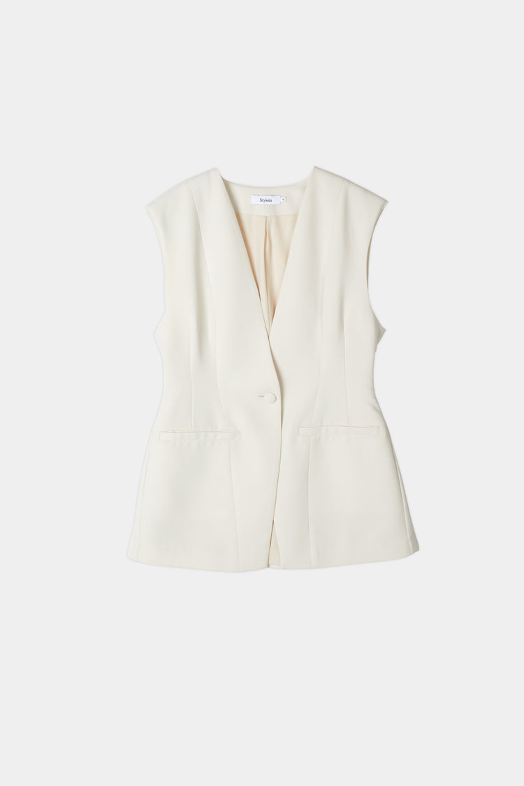 Briella blazer vest cinched waist ivory stylein packshot