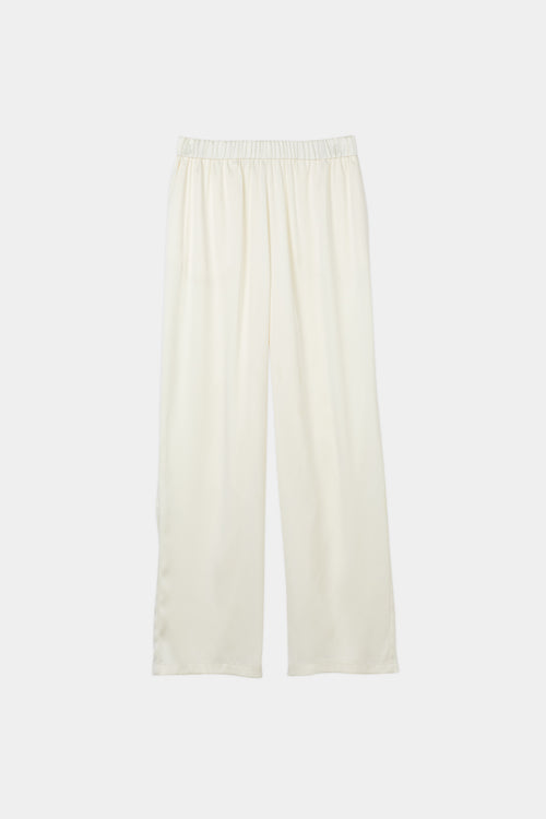 ivory satin trousers Long stylein marialong  model image