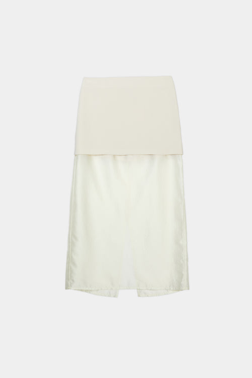 Bardi skirt sheer layered ankle length ivory stylein packshot