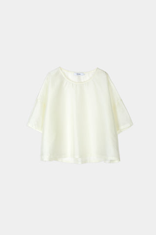 Berra top sheer cropped loose fitting ivory stylein packshot
