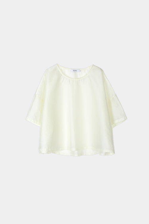 Berra top sheer cropped loose fitting ivory stylein packshot