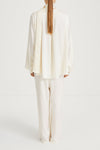 ivory satin trousers Long stylein marialong  back