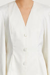 ivory v-neck satin blouse stylein briar detail