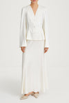 ivory v-neck satin blouse stylein briar model image