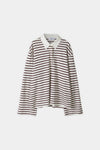 JANELLE TOP - BURGUNDY STRIPE